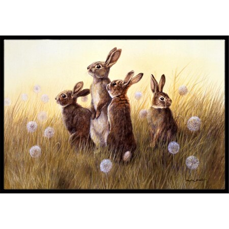 Carolines Treasures Rabbits in the Dandelions Indoor or Outdoor Mat, 24 x 36 CA78661